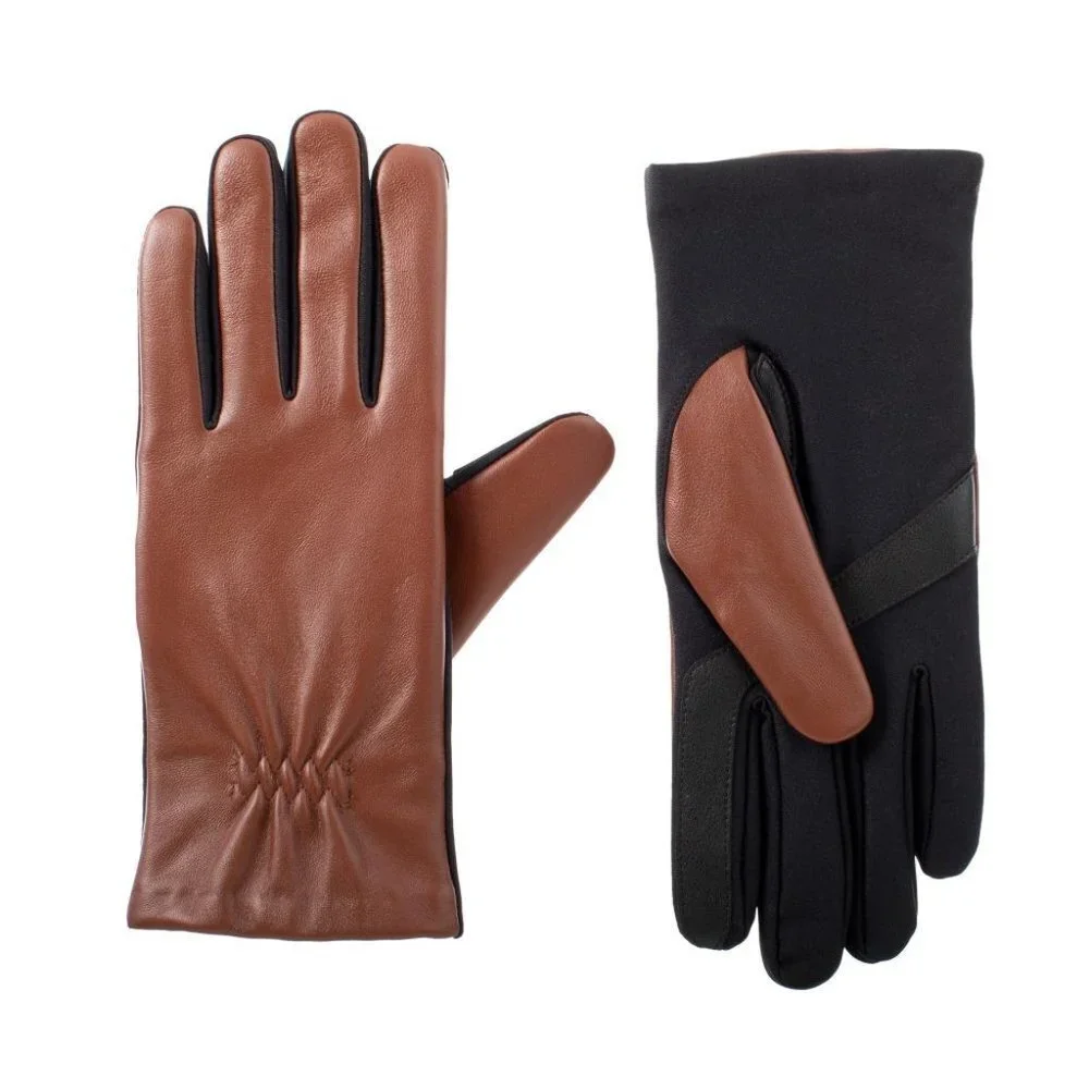 ISOTONER genuine leather smart touch WOMEN GLOVES SZ L/XL - Picture 2 of 7
